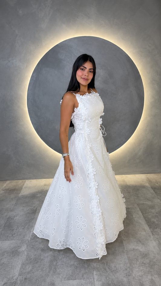 Vestido Bordado Aurora Blanco