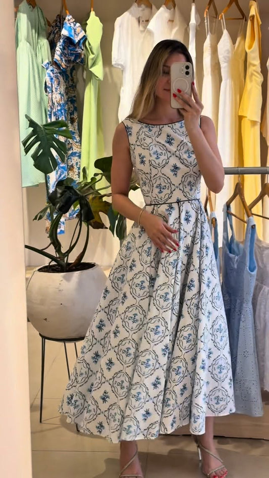 Vestido Estampado Baronesa